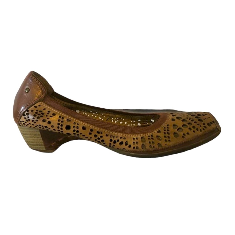 PIKOLINOS Women's Gandia Kitten Heel Shoes Size US7.5/EU38 Tan